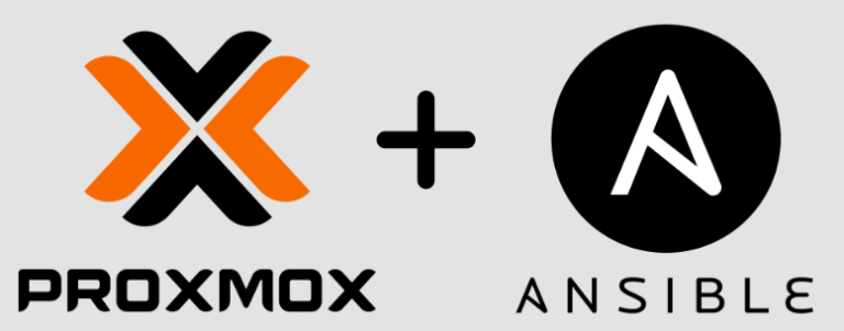 Logos de Proxmox y Ansible que representan integración de virtualización y automatización IT.